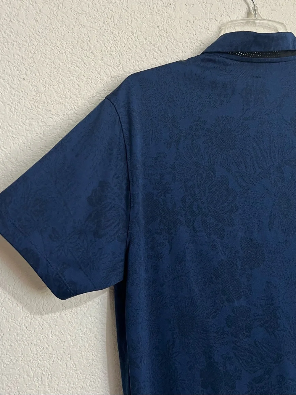 Nike Navy Dry Fit Textured Mesh Golf Polo Medium